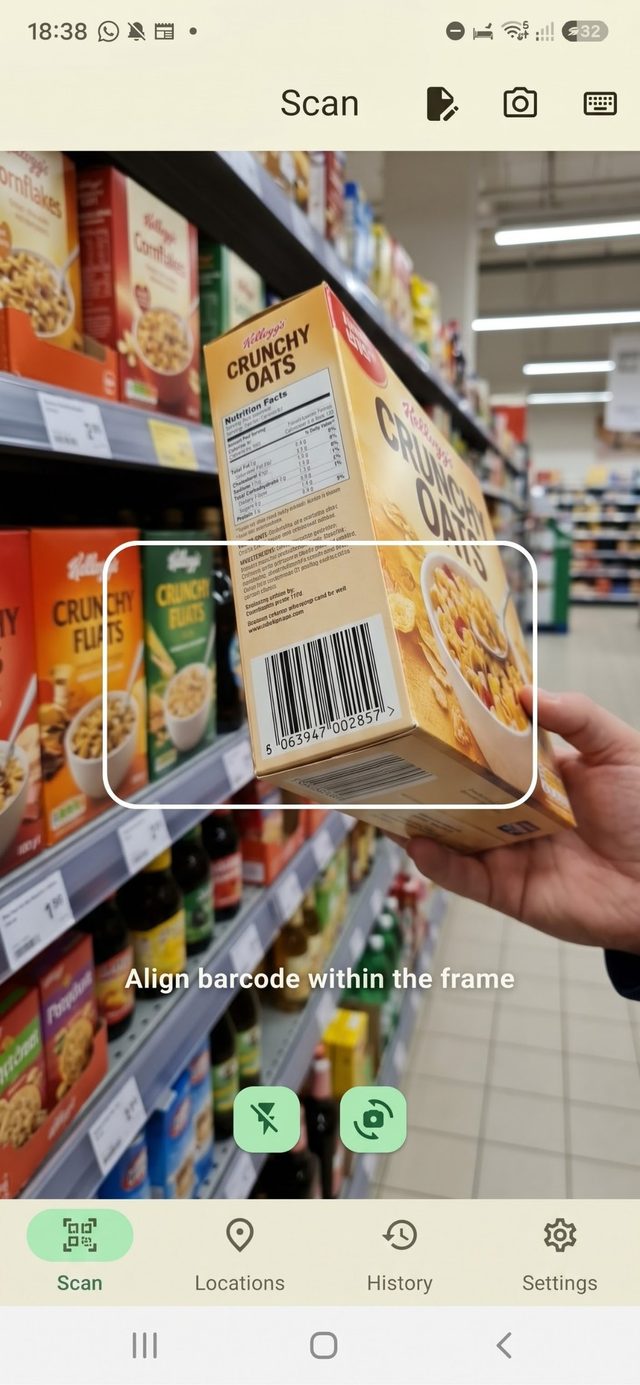 Diet Scanner scan screen